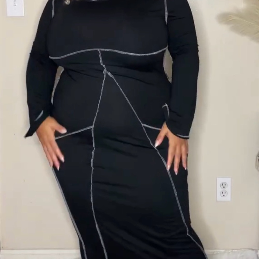 Elegant Black Long Sleeve Dress